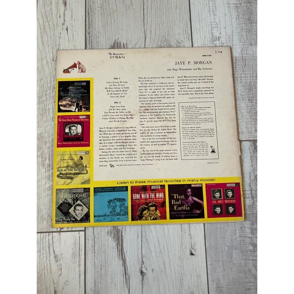 Jaye P. Morgan With Hugo Winterhalters Orchestra Vinyl Record LPM-1155 Album - Picture 8 of 8